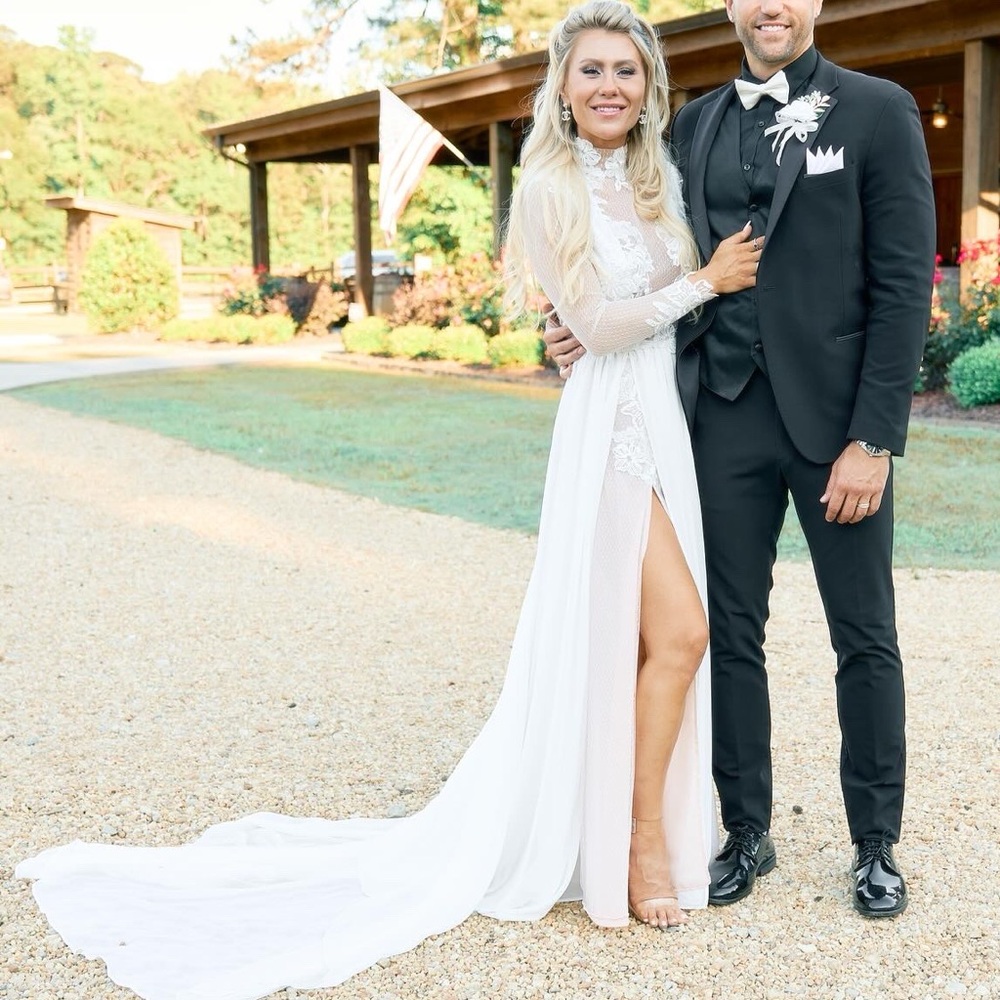 Elegant White Lace Wedding Dress HANDMADE REPLICA OF BERTA BRIDAL GOWN SHOWN